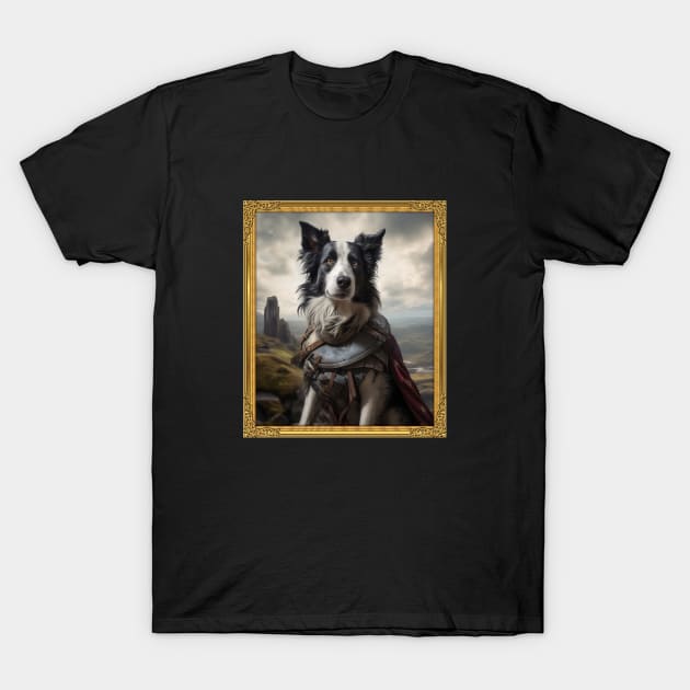 Gallant Border Collie - Medieval Knight  (Framed) T-Shirt by HUH? Designs